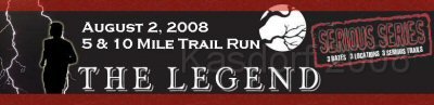 The Legend 5M 2008-08 0002.jpg - "The Legend" a five mile trail race held in Sleepy Hollow State Park, Laingsburg Michigan on August 2, 2008. A great day for a run in the woods, not to hot, not raining, dry trails. A good time, and hopefully a better "time" next year!